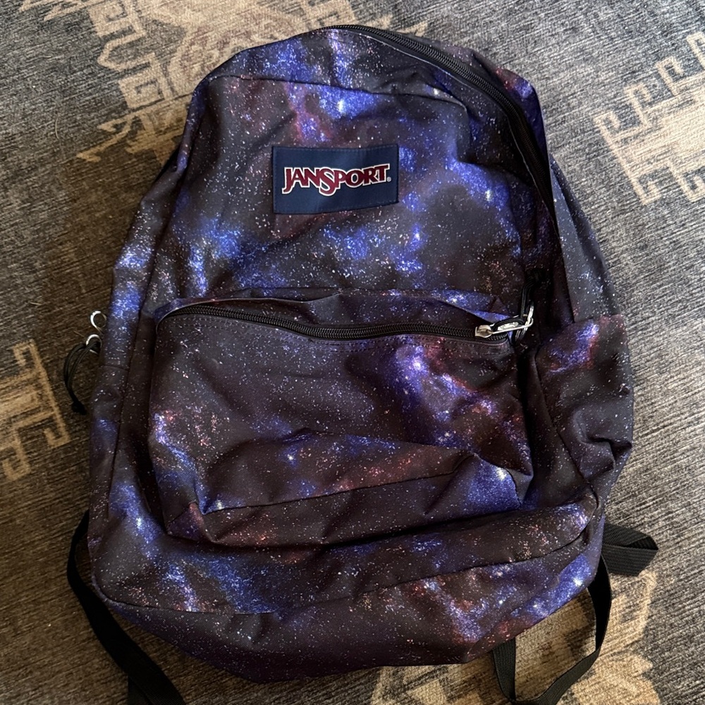 Jansport Cosmic Starfield Print Backpack - Black, Purple and Blue